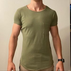 Green Alphabete Scoop Neck T